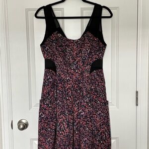 BCBGeneration Navy and Orange Floral Mini Dress
